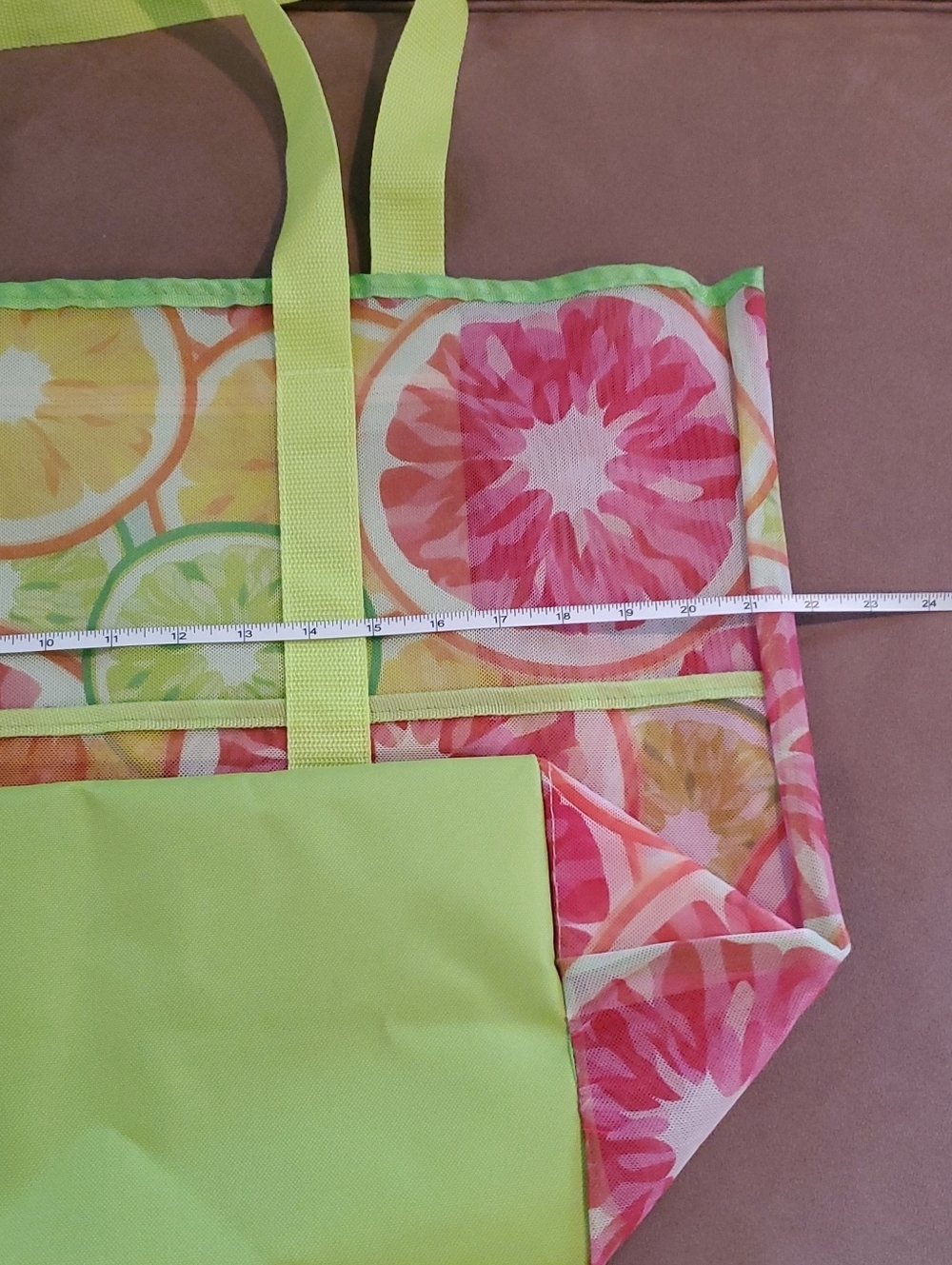 Fruit Slice Pattern Multi-pocket Utility Tote Bag - Picture 6 of 9